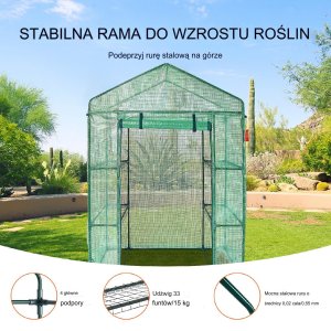 Mini Szklarnia Ogrodowa Tunel Foliowy Ogród Taras Balkon 141 x 74,5 x 205 cm 2