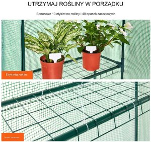 Mini Szklarnia Ogrodowa Tunel Foliowy Ogród Taras Balkon 141 x 74,5 x 205 cm 5