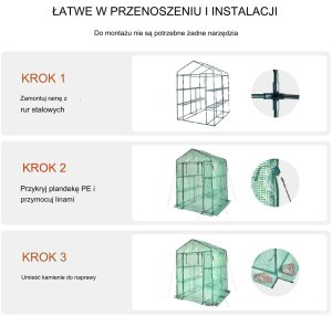 Mały tunel foliowy ogrodowy szklarnia balkon taras warzywa 141x200 cm 7