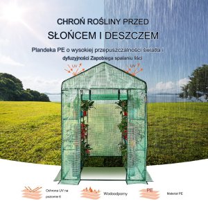 Mały tunel foliowy ogrodowy szklarnia balkon taras warzywa 141x200 cm 8