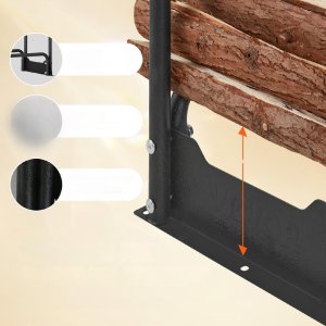 Vevor Stojak na drewno opałowe kominkowe duży kosz metalowy +plandeka 259x36cm 8