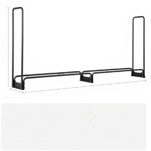 Vevor Stojak na drewno opałowe kominkowe duży kosz metalowy +plandeka 259x36cm 10