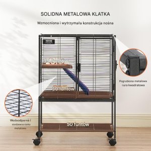Vevor Metalowa Klatka dla Małych Zwierząt 86 cm 3