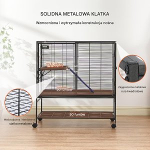 Vevor Metalowa Klatka dla Małych Zwierząt 100 cm 3