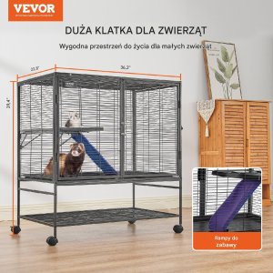 Vevor Metalowa Klatka dla Małych Zwierząt 100 cm 7