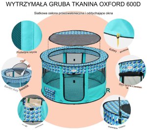 Składany kojec lekki dla psa kota królika szczeniąt legowisko do domu xl 2
