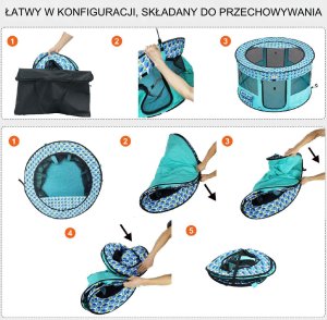 Składany kojec lekki dla psa kota królika szczeniąt legowisko do domu xl 5