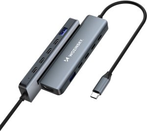 HUB USB Wozinsky 6w1 Hub rozdzielacz USB-A USB-C DisplayPort HDMI - szary 6w1 Hub rozdzielacz USB-A USB-C DisplayPort HDMI - szary 2