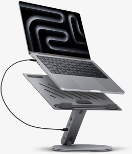 Spigen LD204H Laptop Stand Hub - Podstawka / stojak pod laptopa z Hubem 6 w 1 (Space Grey) 6