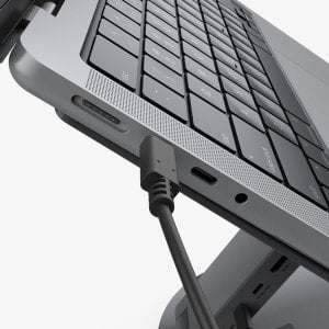 Spigen LD204H Laptop Stand Hub - Podstawka / stojak pod laptopa z Hubem 6 w 1 (Space Grey) 9