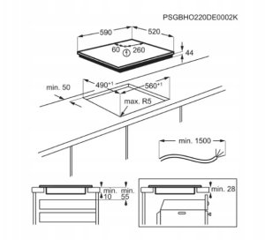 Płyta grzewcza Electrolux 600 Series SaphirMatt Hob2Hood szerokość 59 cm bez ramy czarny - wbudowana płyta grzewcza 6