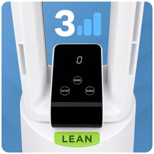 Wentylator Lean Wentylator Bezłopatkowy Podłogowy Oscylacja Timer Wyświetlacz LCD PILOT 4