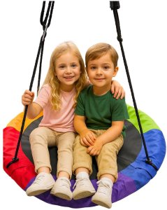 LeanToys Huśtawka Ogrodowa Bocianie Gniazdo Dla Dzieci Kolorowa 100cm 4
