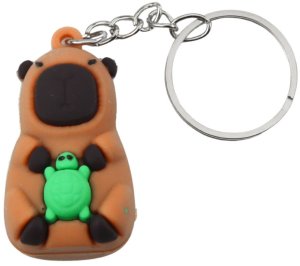 LeanToys Brelok Zawieszka Kapibara Z Żółwiem Aparatem W Wannie Kółko Mix 4