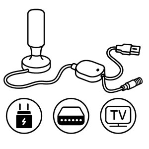 Antena RTV Berdsen Antena wewnętrzna 360 stopni TV ultra HD 4K BD-956 czarna 6
