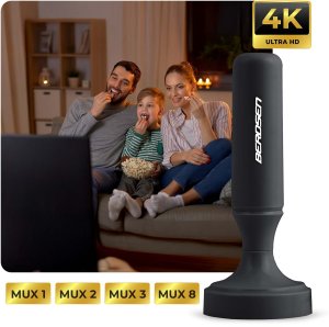Antena RTV Berdsen Antena wewnętrzna 360 stopni TV ultra HD 4K BD-956 czarna 9