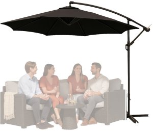 Lean Parasol Ogrodowy Boczny Z Regulacją Pochyłu Pokrowiec 350 x 250cm Antracyt 3