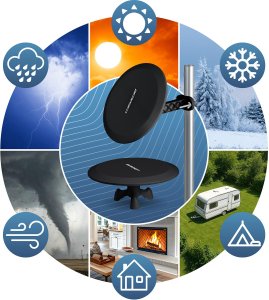 Antena RTV Berdsen Antena wewnętrzna zewnętrzna TV ultra HD 4K BD-955 czarna 14