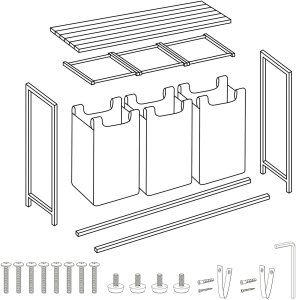 Kosz na pranie Massido Kosz na pranie bieliznę trzykomorowy na stelażu 120 l 5