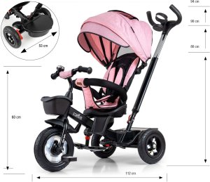 Milly Mally Rowerek Trójkołowy Movi Black-Pink 14