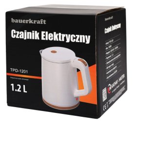 Czajnik Bauerkraft Czajnik elektryczny bezprzewodowy turystyczny 1500 W 1.2 l obrotowy biały 9