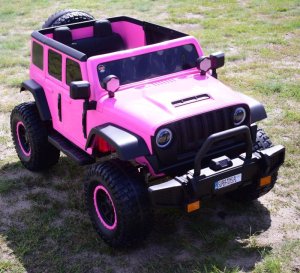 Super-Toys OLBRZYMI JEEP NA AKUMULATOR SPEED, SUPER RÓŻ, MIĘKKIE KOŁA, SIEDZENIE, APLIKACJA/DLS-X15A 12