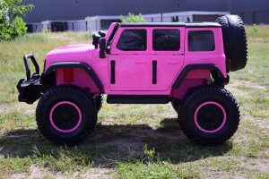 Super-Toys OLBRZYMI JEEP NA AKUMULATOR SPEED, SUPER RÓŻ, MIĘKKIE KOŁA, SIEDZENIE, APLIKACJA/DLS-X15A 14