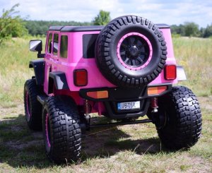 Super-Toys OLBRZYMI JEEP NA AKUMULATOR SPEED, SUPER RÓŻ, MIĘKKIE KOŁA, SIEDZENIE, APLIKACJA/DLS-X15A 17