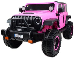 Super-Toys OLBRZYMI JEEP NA AKUMULATOR SPEED, SUPER RÓŻ, MIĘKKIE KOŁA, SIEDZENIE, APLIKACJA/DLS-X15A 19