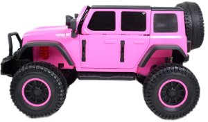 Super-Toys OLBRZYMI JEEP NA AKUMULATOR SPEED, SUPER RÓŻ, MIĘKKIE KOŁA, SIEDZENIE, APLIKACJA/DLS-X15A 25