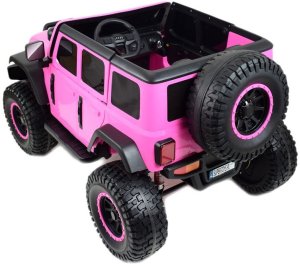 Super-Toys OLBRZYMI JEEP NA AKUMULATOR SPEED, SUPER RÓŻ, MIĘKKIE KOŁA, SIEDZENIE, APLIKACJA/DLS-X15A 27