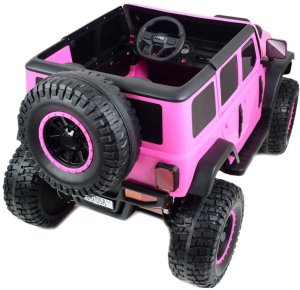 Super-Toys OLBRZYMI JEEP NA AKUMULATOR SPEED, SUPER RÓŻ, MIĘKKIE KOŁA, SIEDZENIE, APLIKACJA/DLS-X15A 3