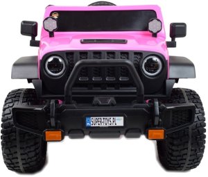 Super-Toys OLBRZYMI JEEP NA AKUMULATOR SPEED, SUPER RÓŻ, MIĘKKIE KOŁA, SIEDZENIE, APLIKACJA/DLS-X15A 7
