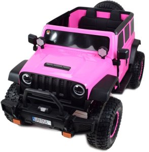 Super-Toys OLBRZYMI JEEP NA AKUMULATOR SPEED, SUPER RÓŻ, MIĘKKIE KOŁA, SIEDZENIE, APLIKACJA/DLS-X15A 8