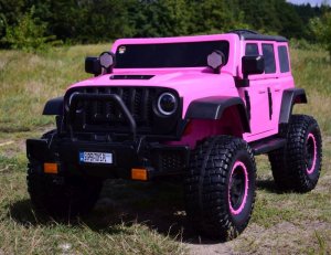 Super-Toys OLBRZYMI JEEP NA AKUMULATOR SPEED, SUPER RÓŻ, MIĘKKIE KOŁA, SIEDZENIE, APLIKACJA/DLS-X15A 10