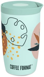 Coffee Format Miętowy kubek termiczny z motywem roślin 350 ml 2
