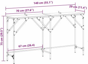 vidaXL Konsola Stare drewno 140 x 29 x 75 cm Materiał drewnopochodny 10
