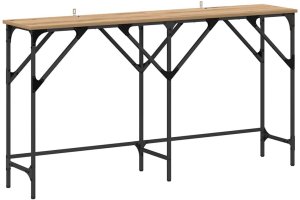 vidaXL Konsola dąb artisan 140 x 29 x 75 cm Materiał drewnopochodny 2