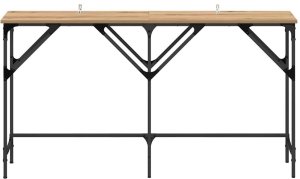 vidaXL Konsola dąb artisan 140 x 29 x 75 cm Materiał drewnopochodny 4