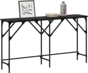 vidaXL Konsola Czarny dąb 140 x 29 x 75 cm Materiał drewnopochodny 3