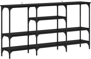 vidaXL Konsola Czarny dąb 160 x 29 x 80 cm Materiał drewnopochodny 2