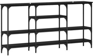 vidaXL Konsola Czarny dąb 160 x 29 x 80 cm Materiał drewnopochodny 6