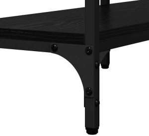 vidaXL Konsola Czarny dąb 160 x 29 x 80 cm Materiał drewnopochodny 7