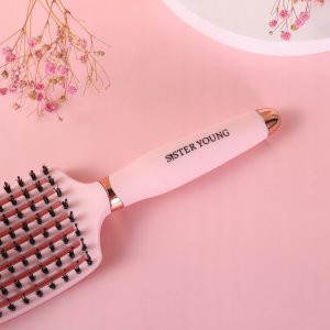 SISTER YOUNG_Ovia Hair Brush szczotka do włosów z włosiem dzika Pink 3