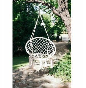Black Forest Hammock, woven hanging chair 80x60cm ecru 3