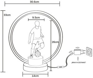 Lampa stołowa Zumaline Młodzieżowa stołowa lampa PIŁKARZ EX04F237U-1 LED 4W czarny biały 4