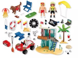 Figurka Playmobil Zestaw z figurkami My Life 71903 Wieża ratownicza i plażowy samochód buggy 4