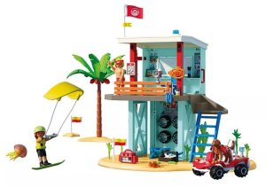 Figurka Playmobil Zestaw z figurkami My Life 71903 Wieża ratownicza i plażowy samochód buggy 5
