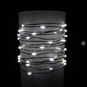 TG73524-1 LAMPKI CHOINKOWE ZIELONY DRUCIK NA BATERIE ZIMNE ŚWIATŁO BIAŁE 40LED 11