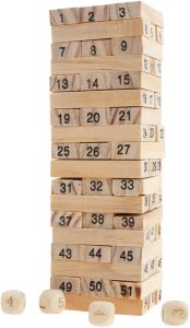 AP64 DREWNIANA GRA CHWIEJĄCA SIĘ WIEŻA TOWARZYSKA GRA KLOCKI DREWNIANE 11